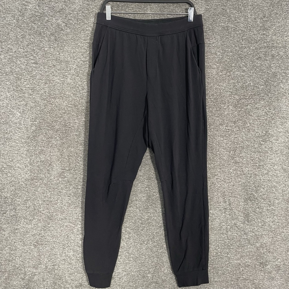 Lululemon Intent Jogger Pants Mens M Black Knit Drawstring Zip Pocket Athletic